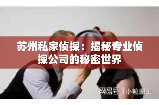 苏州私家侦探：揭秘专业侦探公司的秘密世界