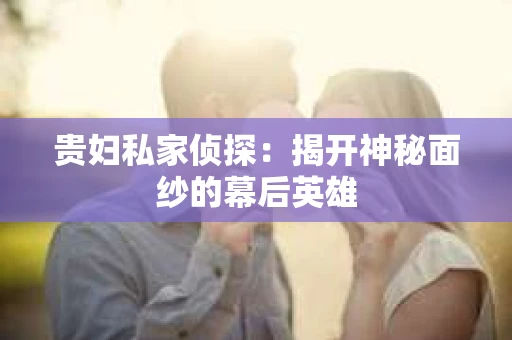贵妇私家侦探：揭开神秘面纱的幕后英雄